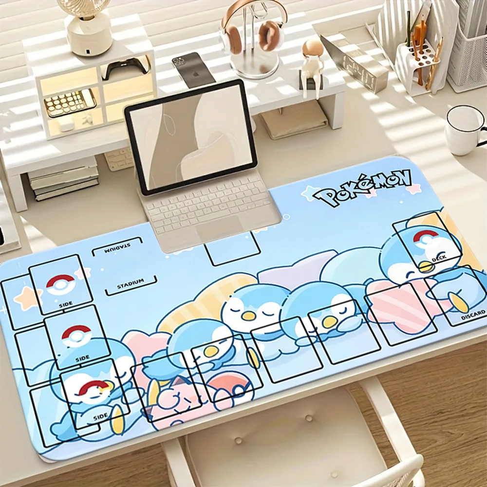 Cute Sleeping Piplup Pokemon TCG Playmat Extended Gaming Mouse Pad