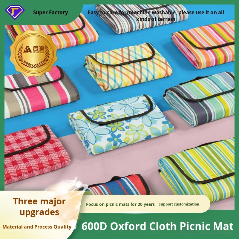 600D Oxford Cloth Waterproof Moisture-Proof Picnic Mat Durable 10-Year-Old Factory Tent Camping Style for Beach Stylish for All