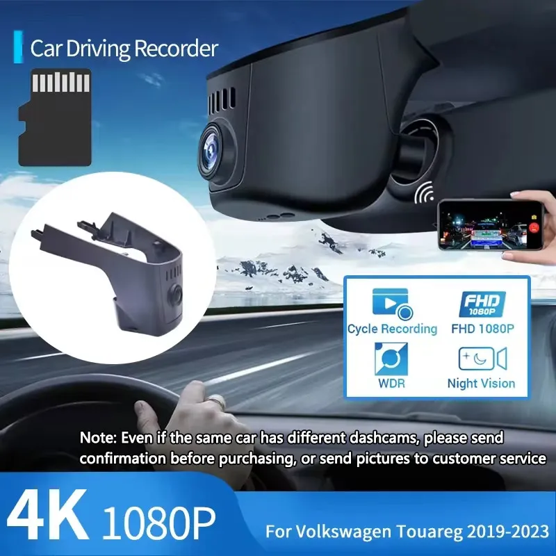 

4K 1880P DVR Video Recorder Dash Cam Plug and Play Driving Recorder Accessories for Volkswagen VW Touareg CR MK3 2019~2023 2022