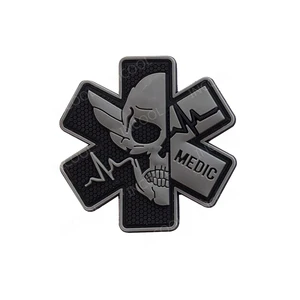 PVC Medic Paramedic Skull Patch, dải trang trí, cao su chevron, phản xạ IR, áp dụng cho quần áo, ba lô 8 Ruy băng ba lô bán hàng chính - №6