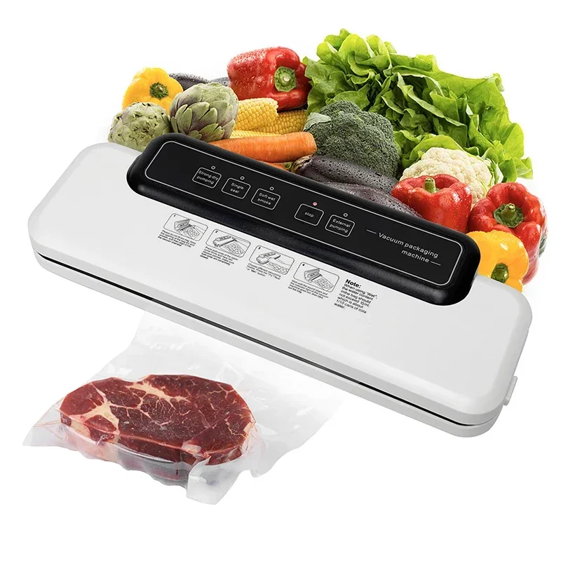 Hot Sell New Design Sealing Machine Black White Simple Digital Display Washable 140W Vacuum Sealing Machine