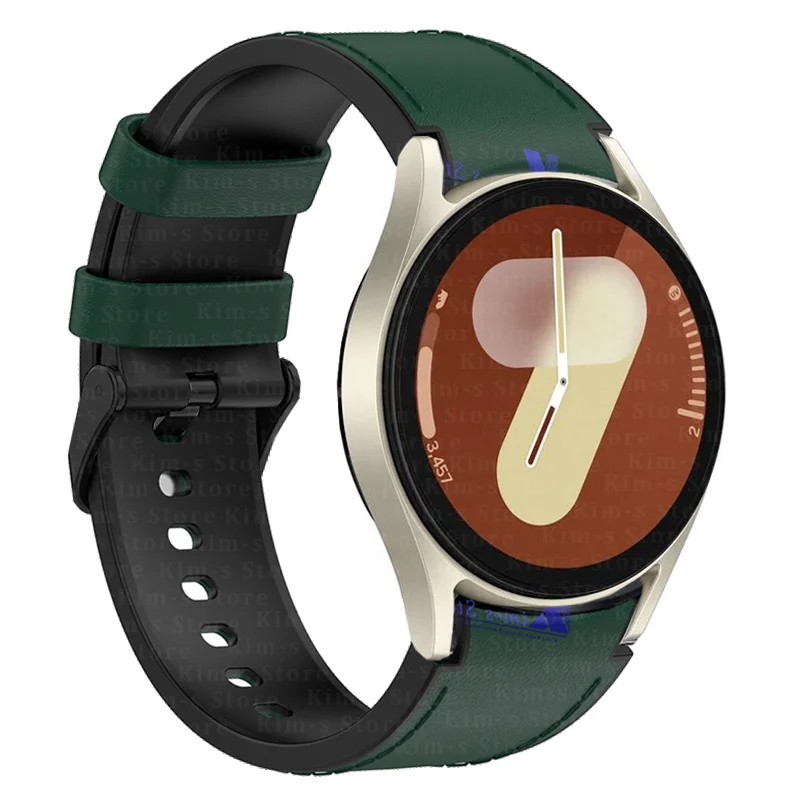 Correa de silicona y cuero para Samsung Watch FE 7/6/5/4, 40MM, 44mm, 4/6 Classic, 42MM, 43mm, 46MM, 47mm, Galaxy Watch 5pro, 45mm