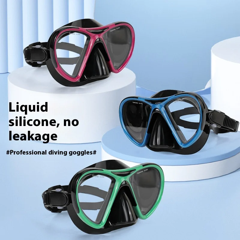 WAVE Professional High-Definition Large Frame Two-Piece Goggles Anti-Choking Snorkel Snorkeling Diving Masks