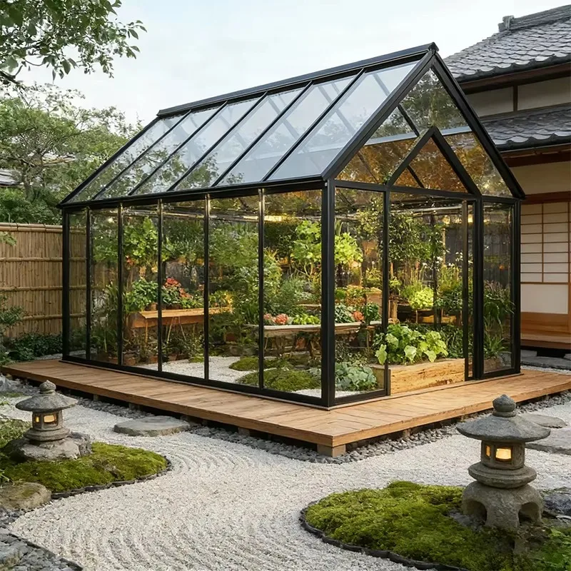 Prefabricated Modular Sunroom Backyard Patio Extension Wind/Water Protection For All-season Living Space With Panoramic View