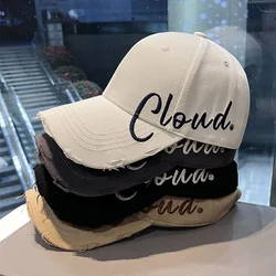 Korean Style Cotton Tide Black White Peaked Cap Simple Fashion Summer Baseball Hat for Men Women