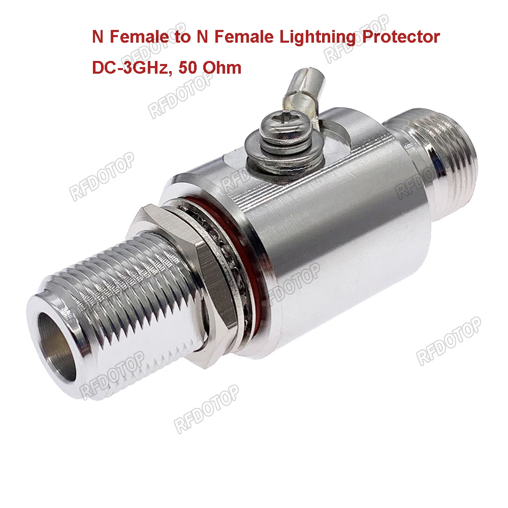 3GHz N Coaxial Lightning Protector N Type Female to Female Gas Discharge Protection for HAM CB Radio WLAN WiFi 50 Ohm