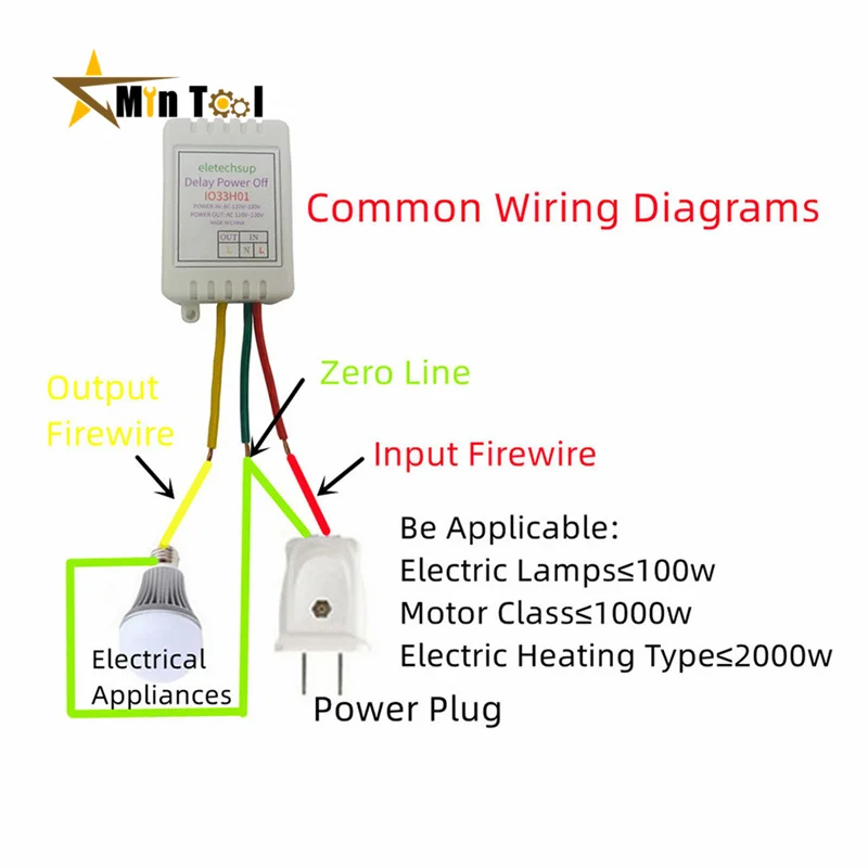 AC 110V 220V 1-480Min Timer Adjustable Disconnect Delay Controller Power-ON Delay OFF Relay AC 220V 7A Voltage Output Switch