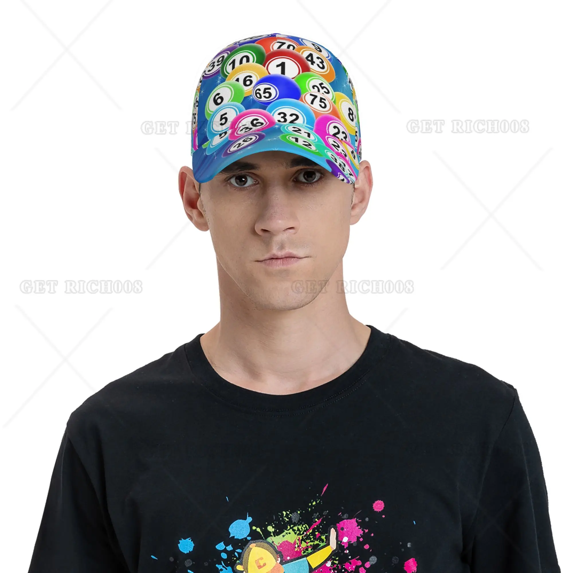 Gorra de béisbol con estampado de hip hop para hombres, mujeres, niños, niñas, amantes del Bingo, sombrero de papá ajustable cómodo, deportes al