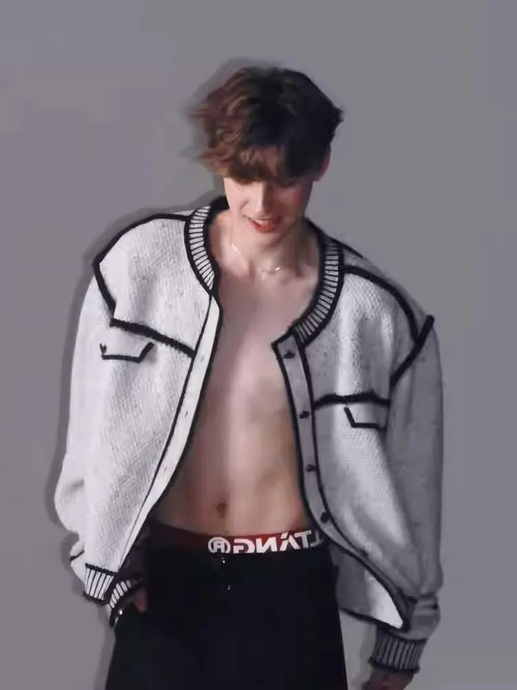 

Мужской вязаный кардиган Day Dr Sketch Mark Pen Retro Chic, осенне-зимняя новинка, стильная роскошная верхняя одежда