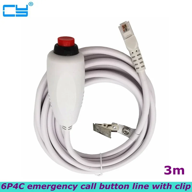 

Nurse Call cable Push Button Cord Cable Nurse Station Universal Replacement Call Cord with Bed Sheet Clip 3m