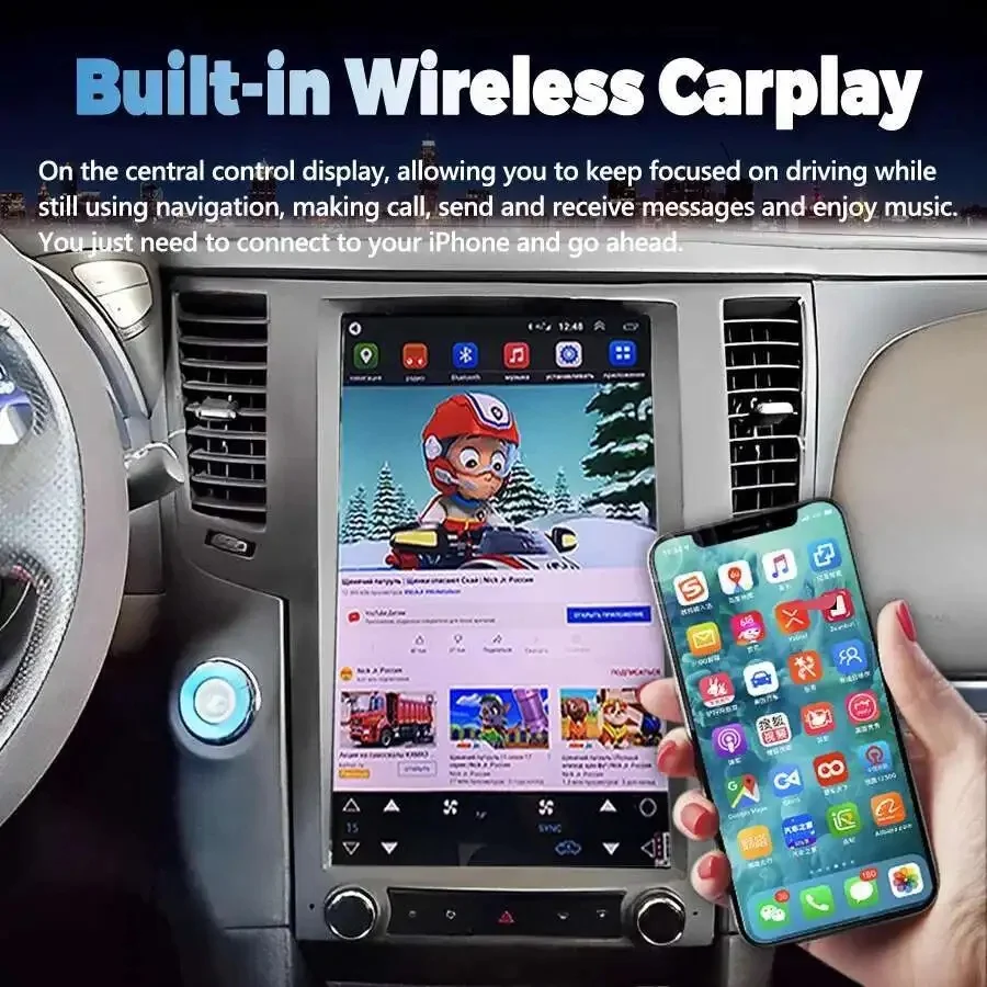 

HJ Multimedia Video Player For Infiniti FX30 FX35 FX37 FX50 QX70 2009-2016 Wireless CarPlay Android Auto Car GPS Navi Radio BT