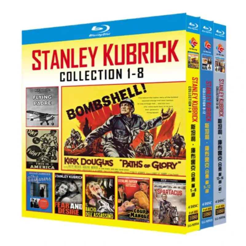 Colección Stanley Kubrick Vol. 1–16, Películas en Blu-ray de Alta Definición, Set de Discos BD en Caja