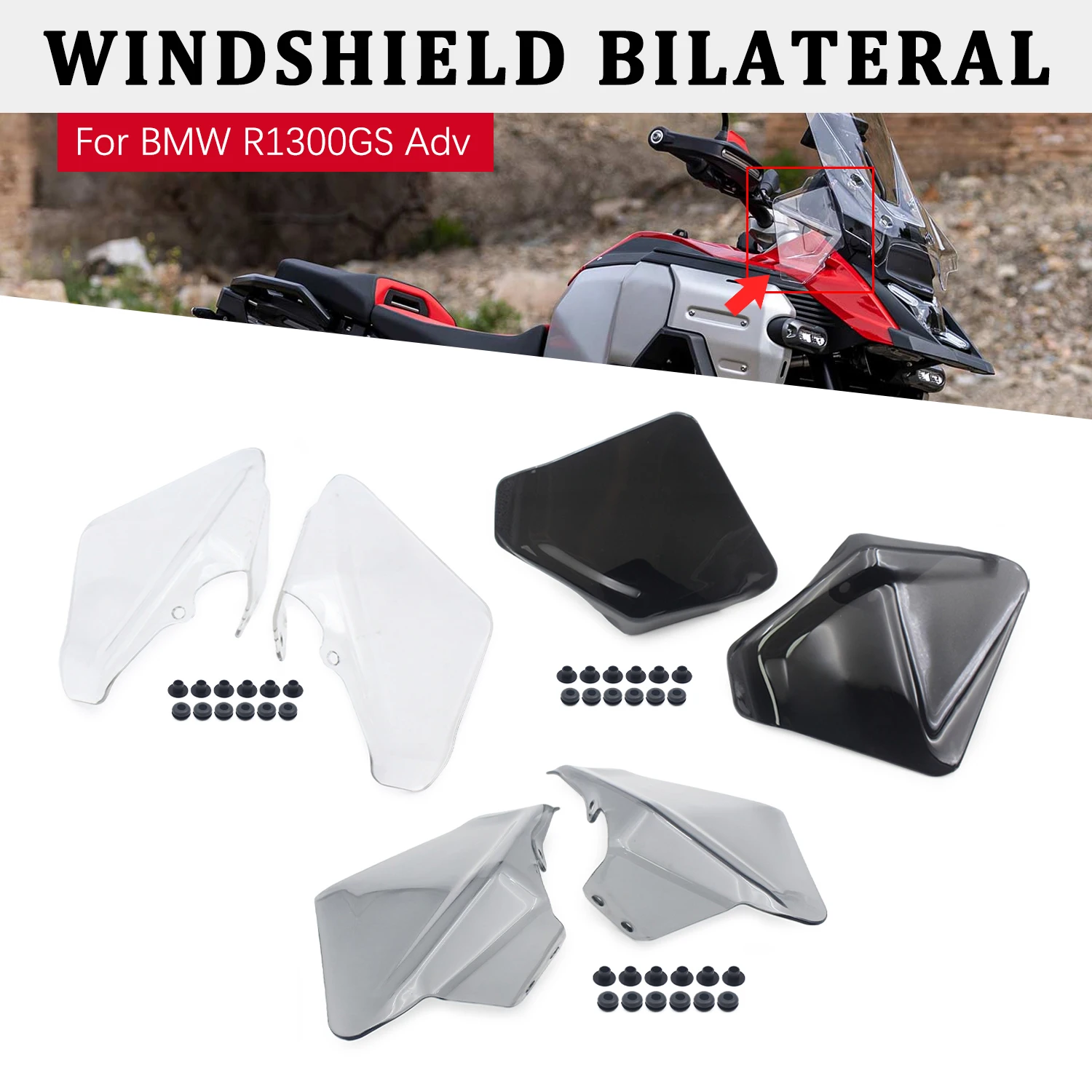 For BMW R1300GS R130GS ADV 2024 2025 2026 Motorcycle Bilateral Tank Side Windshield Air Deflectors Headlight Protective Cover