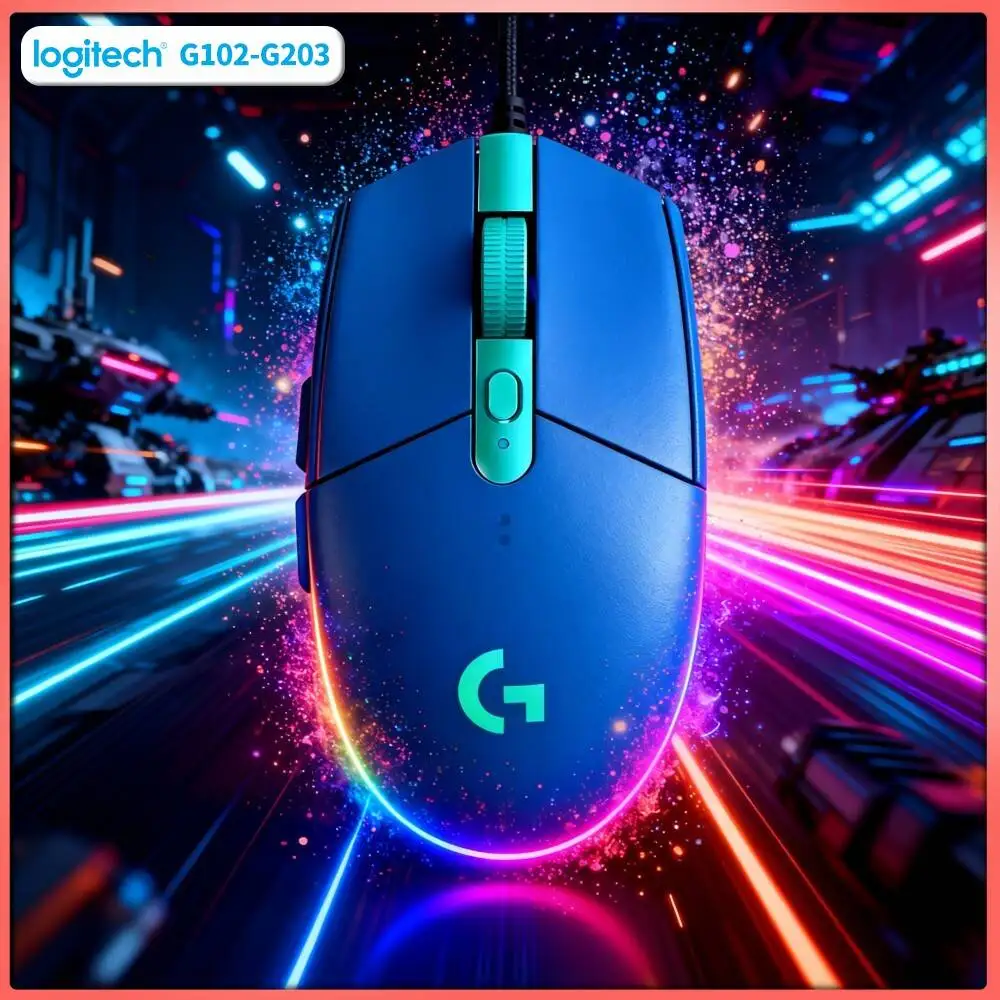 Logitech G102 Wired Mouse, HERO Sensor 8000 DPI, Customizable RGB, 6 Keys, Lightweight for Gaming/Office