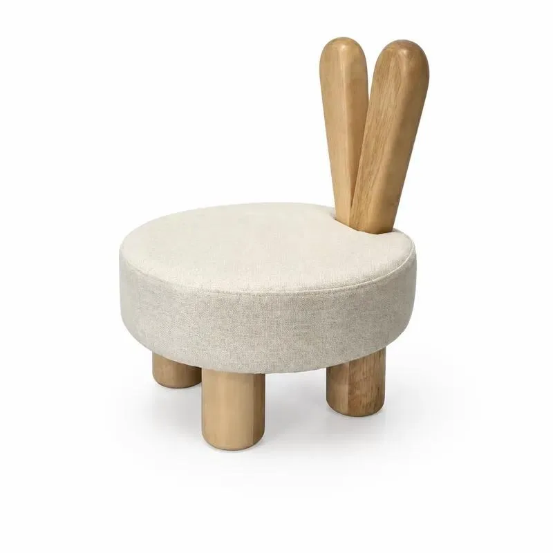 Modern Solid Wood Chairs Hotel Room Shoe Changing Stools Footstools Anti-fouling Fabric Cushions Hotel Furniture