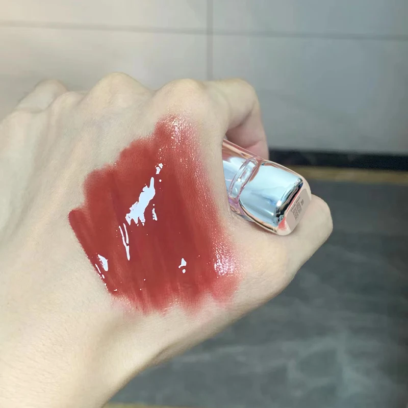 6色ミラーシャイングロッシーリップグロス、ウォータープルーフ非ベタつき、保湿プランピングリップグレーズ、Vナチュラルロングラスティングメイクアップ