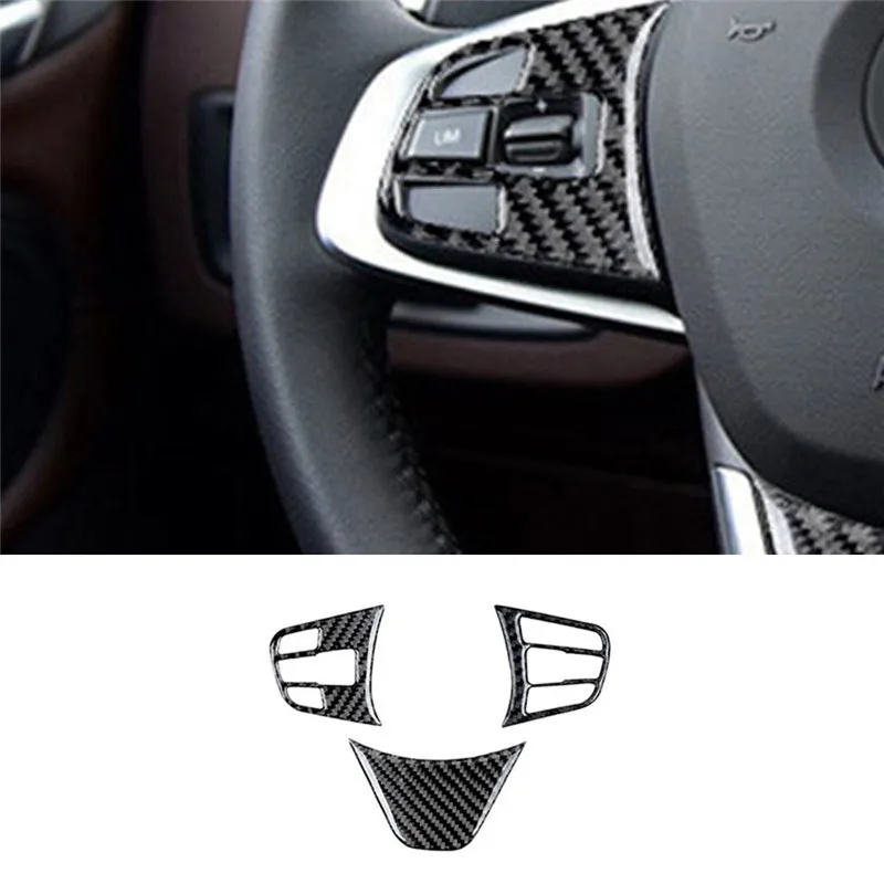 

Carbon Fiber Steering Wheel Trim Panel Cover Sticker For BMW X1 F48 2016 2017 2018 Car Styling Accessorie