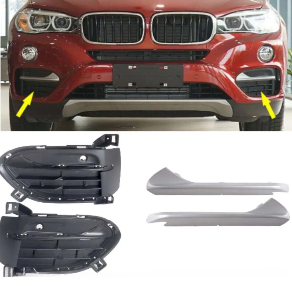 Embellecedor de rejilla de parachoques delantero, accesorio para BMW X6F16 15-19, 51117319777, 778, 51117343259, 1 unidad