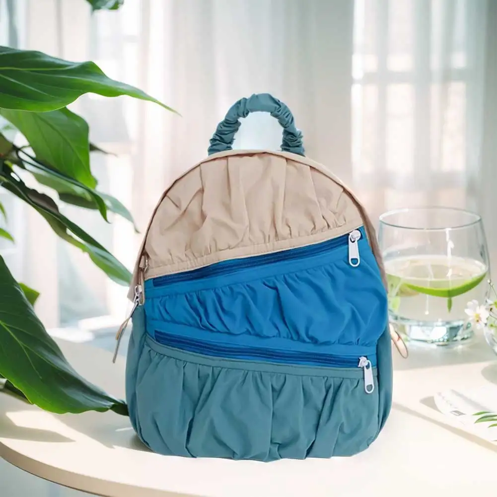 حقيبة ظهر عصرية بألوان متباينة، حقيبة ظهر لطيفة للطلاب، سعة كبيرة، حقيبة سفر مطوية، متعددة الجيوب، حقيبة سفر خارجية #4