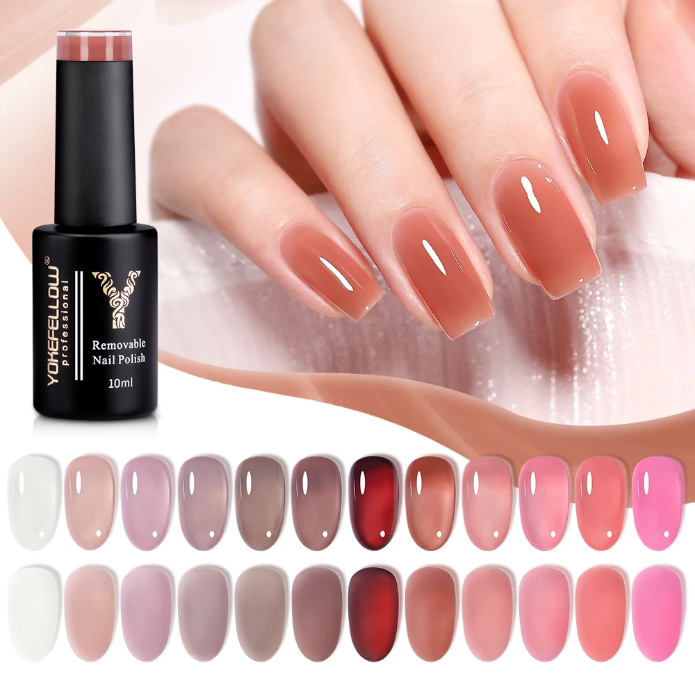 

YOKEFELLOW 10ml Nude Gel Nail Polish Neutral Color Gel Polish Soak Off UV LED Nail Lamp Jelly Nail Gel Polish Nail Art