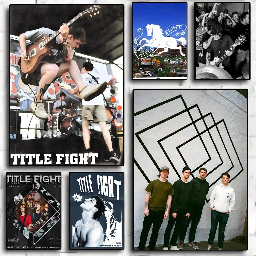 T-Title Fight Poster Waterproof Wall Art Sticker For Home Living Room Bedroom Bar Vintage Decor High Quality Print Gift