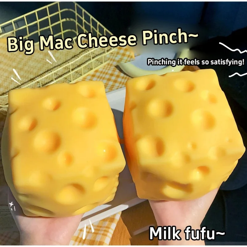 3 Cheese Squeeze Toy Extra Large Size Cheese Squishy Fidget Toys Slow Rebound Shapeable Venting Ball for Adults Gifts 2026 New
