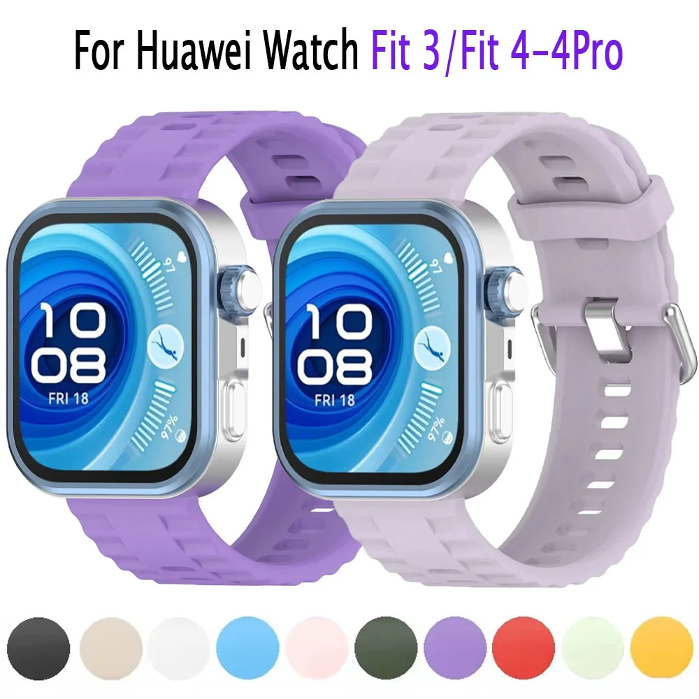 Pulseira de silicone original para huawei watch fit 4/3, pulseira de substituição para huawei watch fit 4 pro, acessórios