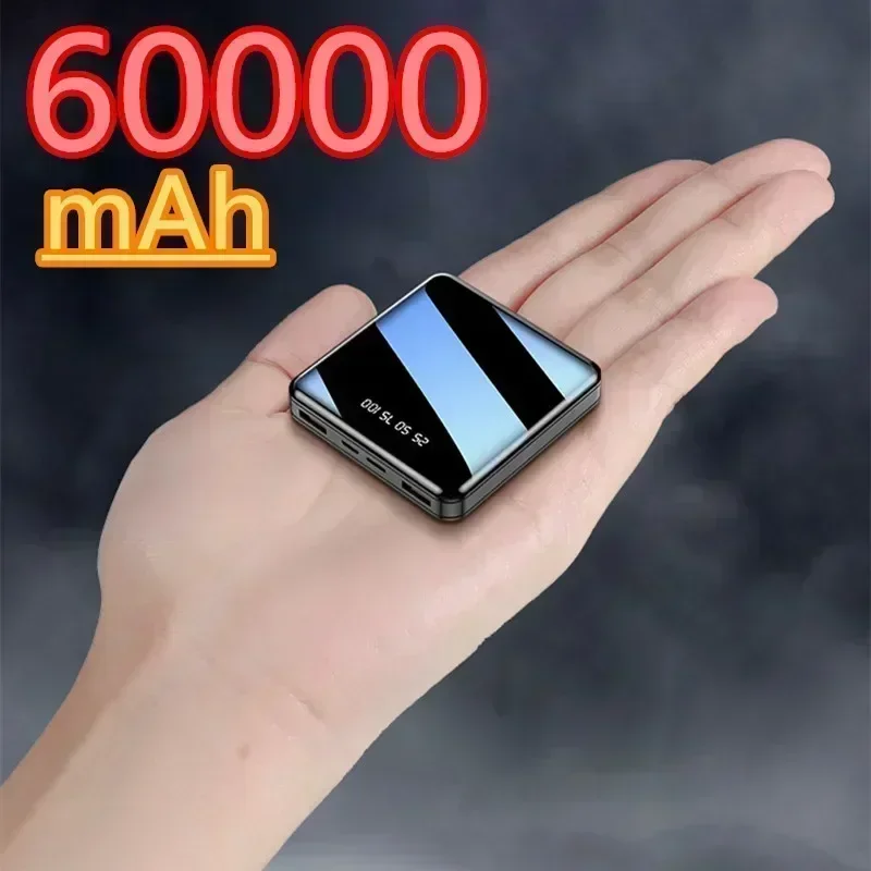 Mini 60000mAh Portable Power Bank 2 USB LCD Digital Display Fast Charging External Battery Powerbank For iPhone Xiaomi Huawei