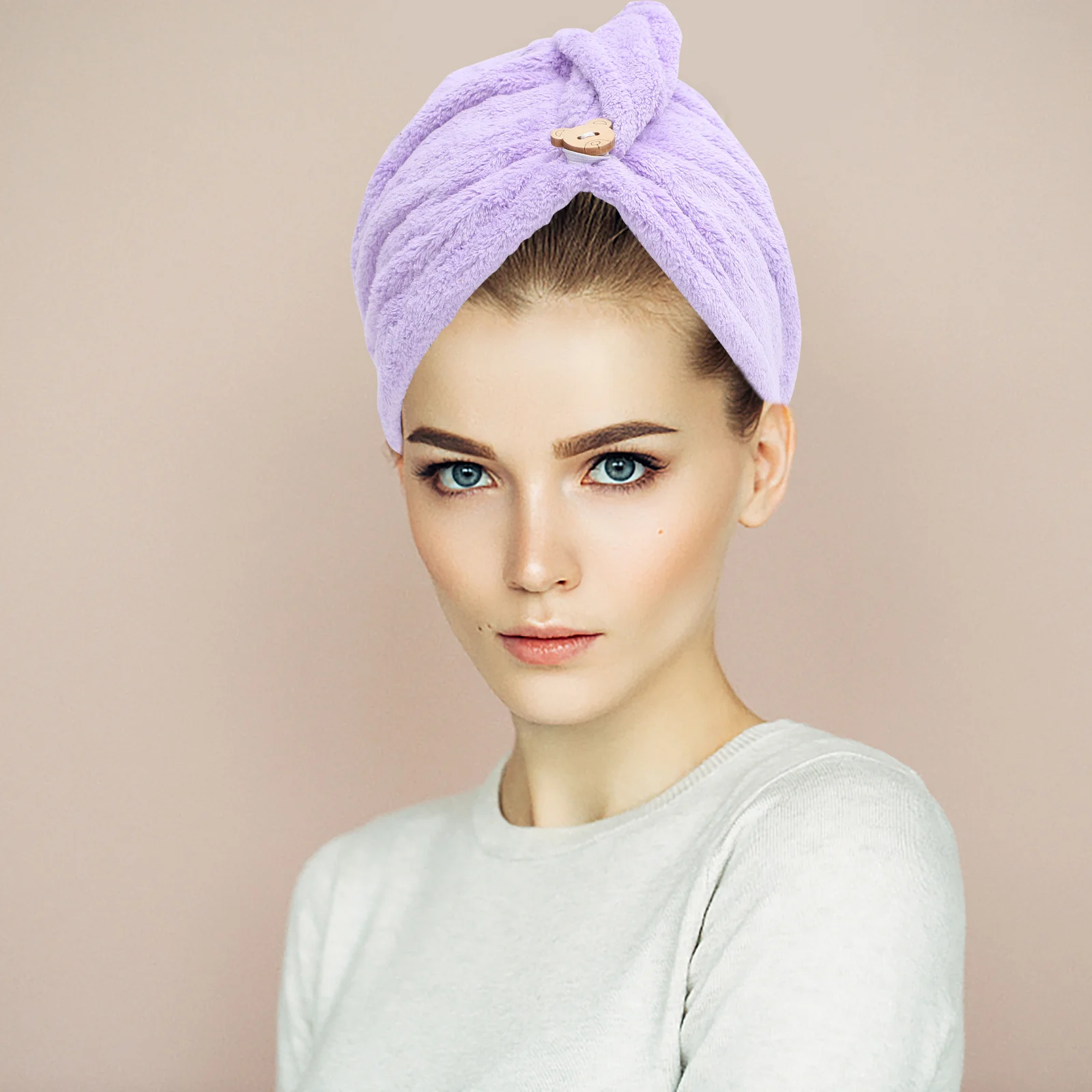 

3Pcs Coral Fleece Hair Drying Cap Thick Soft Absorbent Fast Bathroom Accessory Travel Supplies for Women Home Girls