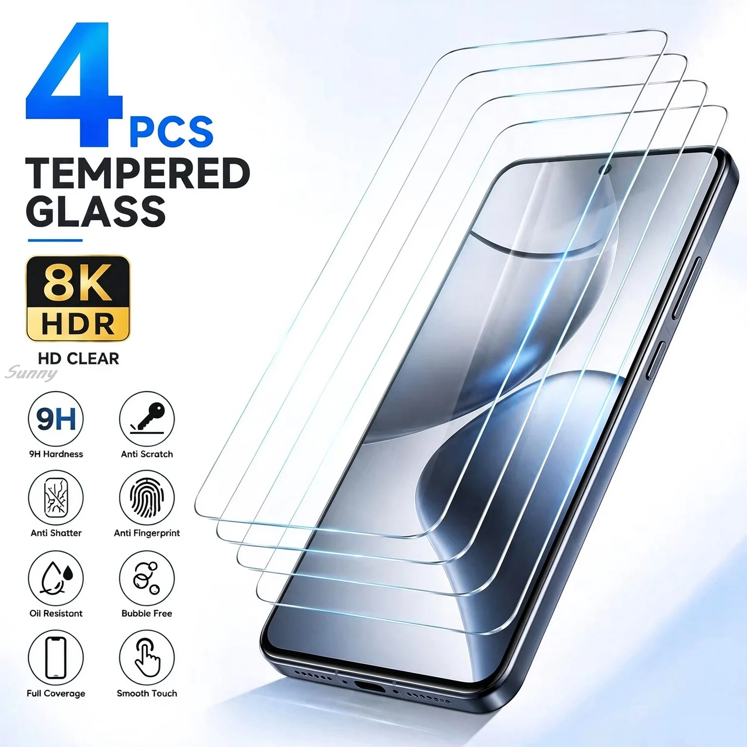 4Pcs Tempered Glass For Google Pixel 10 Pro 9 Pro 9 10 Protective Glass Screen Protector Full Cover HD Film Fingerprint Unlock