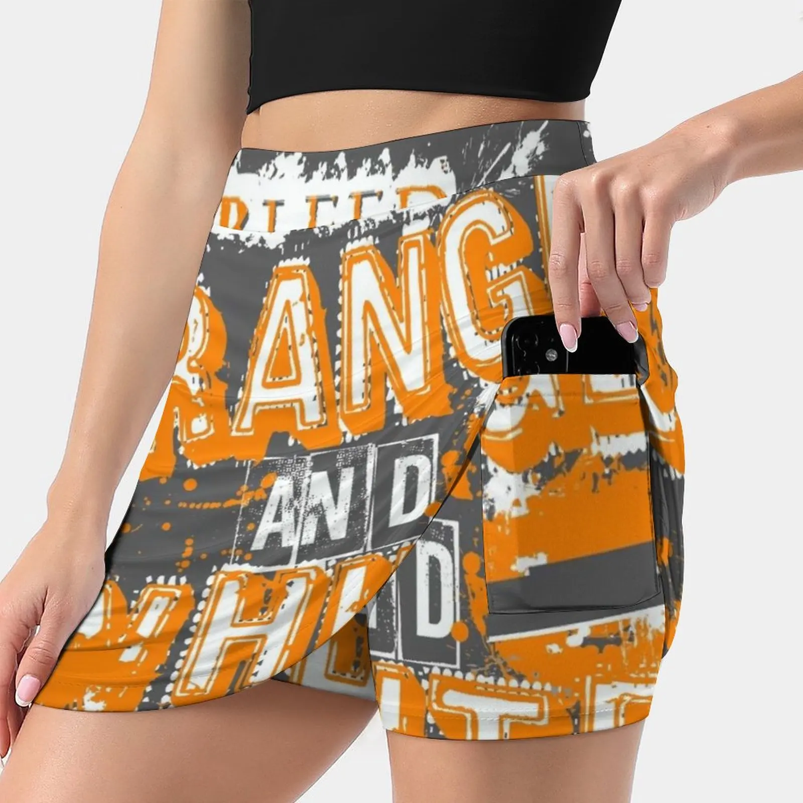 I Bleed Orange And White Tennessee Women's skirt Mini Skirts A Line Skirt With Hide Pocket Tennessee Volunteers Vols Smokie Top