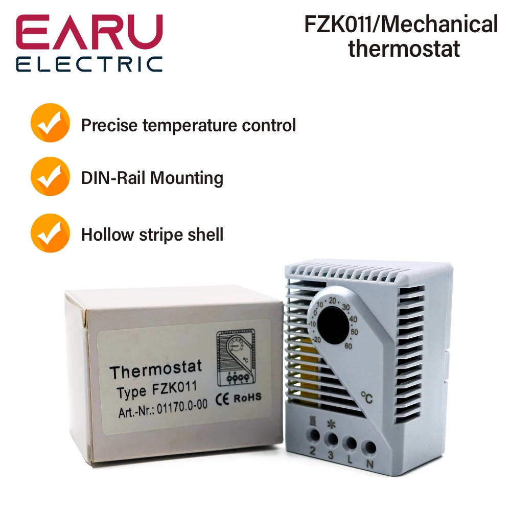 Thermostat Hygrostat FZK011 Electrical Box Mechanical Temperature Controller Humidity Controller Fan Heater Cooler