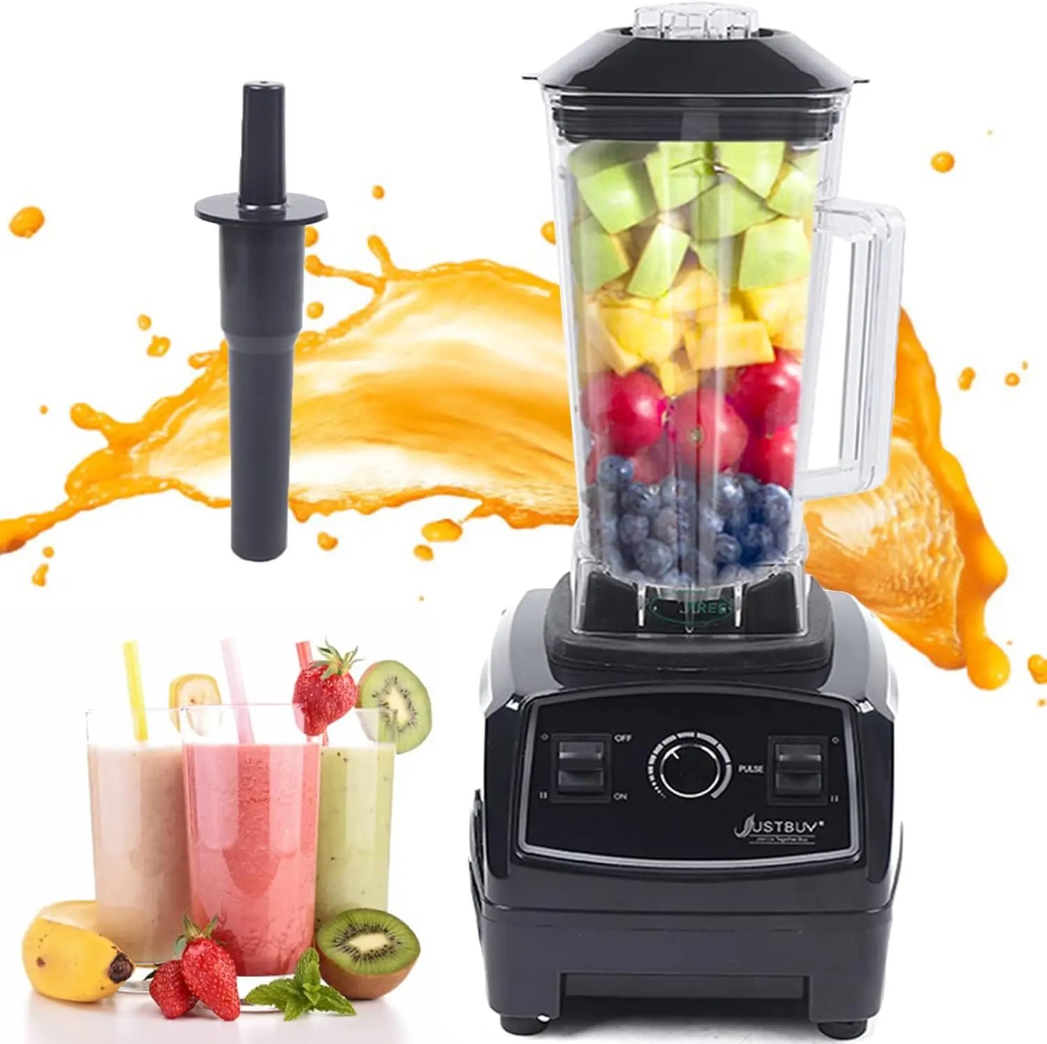 

Blender for Shakes and Smoothies,2200W Professional Ice Crusher Blender Countertop Blender with 2L Jar and Stirrer,Commercial Bl