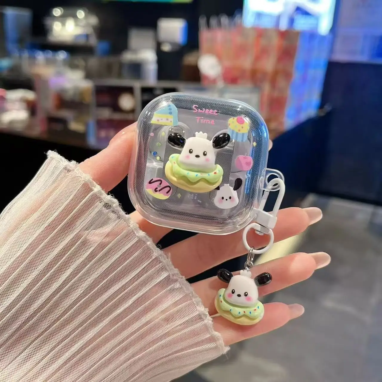 

Cute Cartoon Glasses KT Case for Samsung Galaxy Buds 4 / Buds 4 Pro Wireless Bluetooth Headset Protective Cover with Keychain