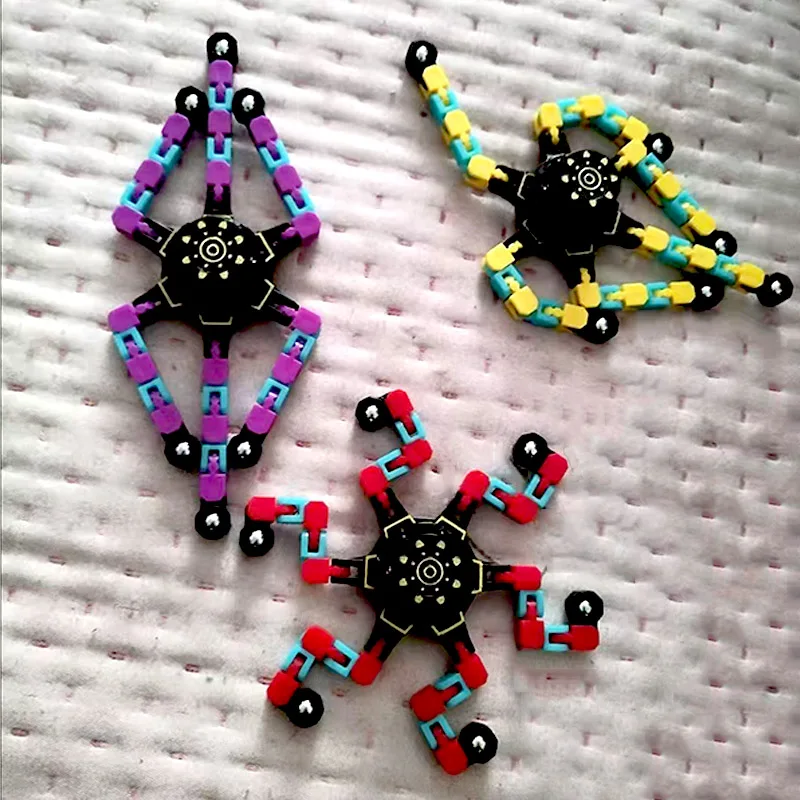 ฟิดเจ็ตสปินเนอร์แบบแปลงร่างได้ 4 ชิ้น ของเล่นบรรเทาความเครียดและความวิตกกังวลสำหรับเด็ก วัยรุ่น เด็กชาย เด็กหญิง ของขวัญงานวันเกิด