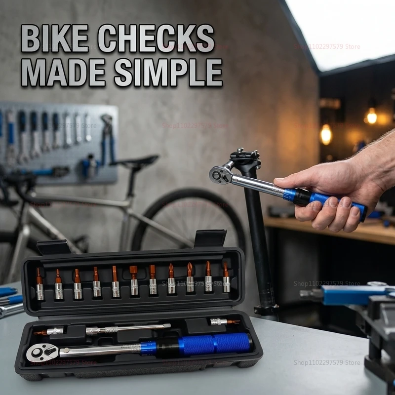 15pcs Bicycle Torque Wrench Set 1/4 Inch Adjustable 2-24Nm Hex Wrench Kit for Bike Maintenance Repair and Assembly Suitable view 5