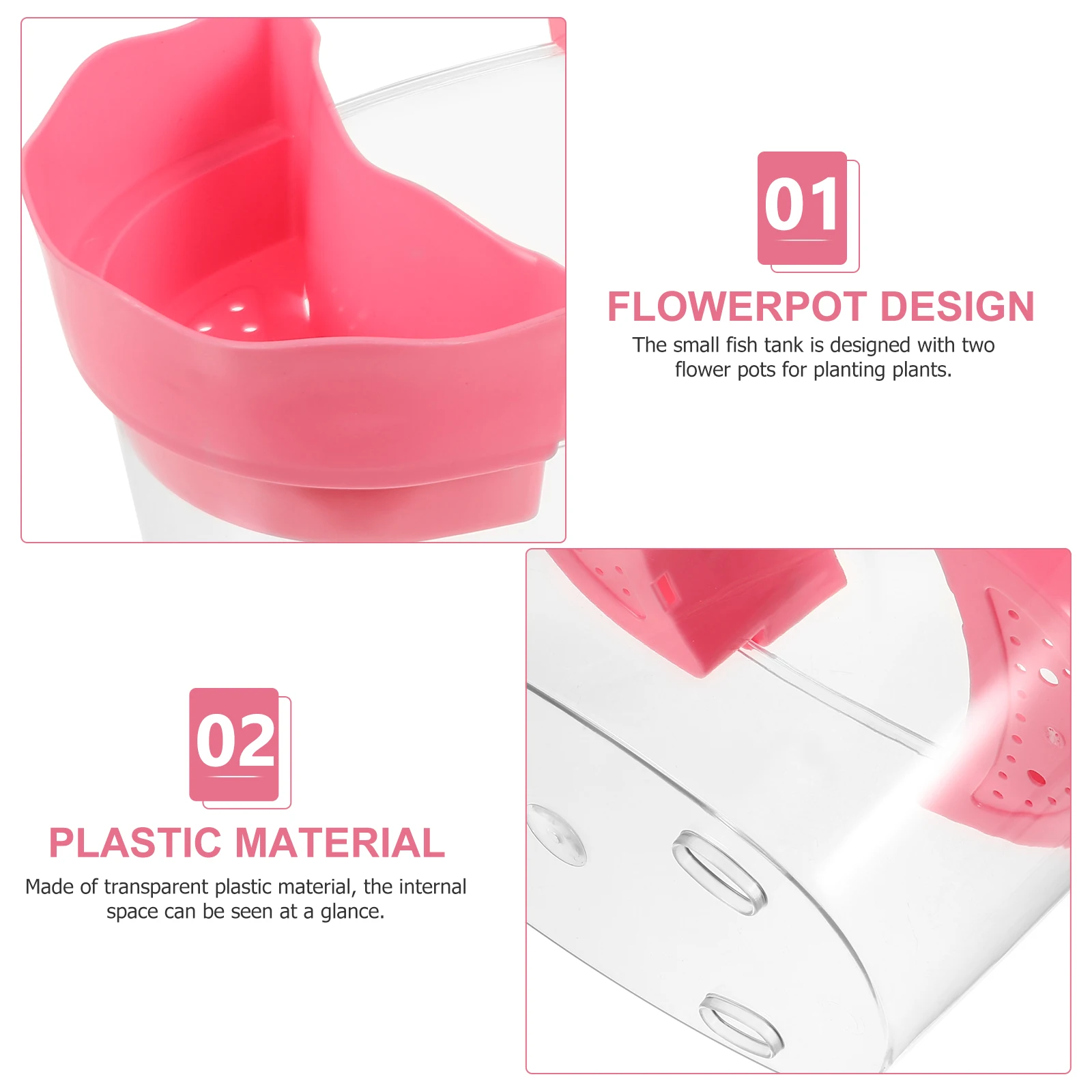

Plastic Turtle Breeding Tank Small Fish Tank Desktop Aquarium Terrarium Kit Clear Mini Betta Shrimp Waterl Home Decor Rimless