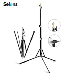 Selens 2.4m Reverse Folding Photography Light Stand Tripod Lightweight Aluminum Alloy Light Frame For Softbox Photo Shooting