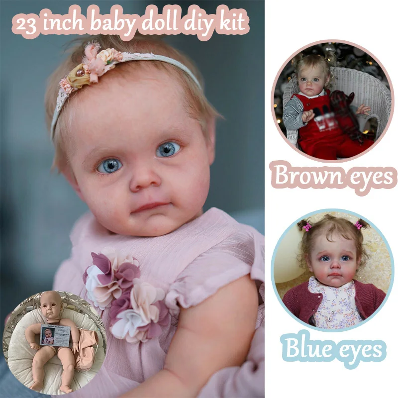 23inch Reborn Doll Kits Maggi  Unassembled DIY Blank Doll Parts with Body and Eyes