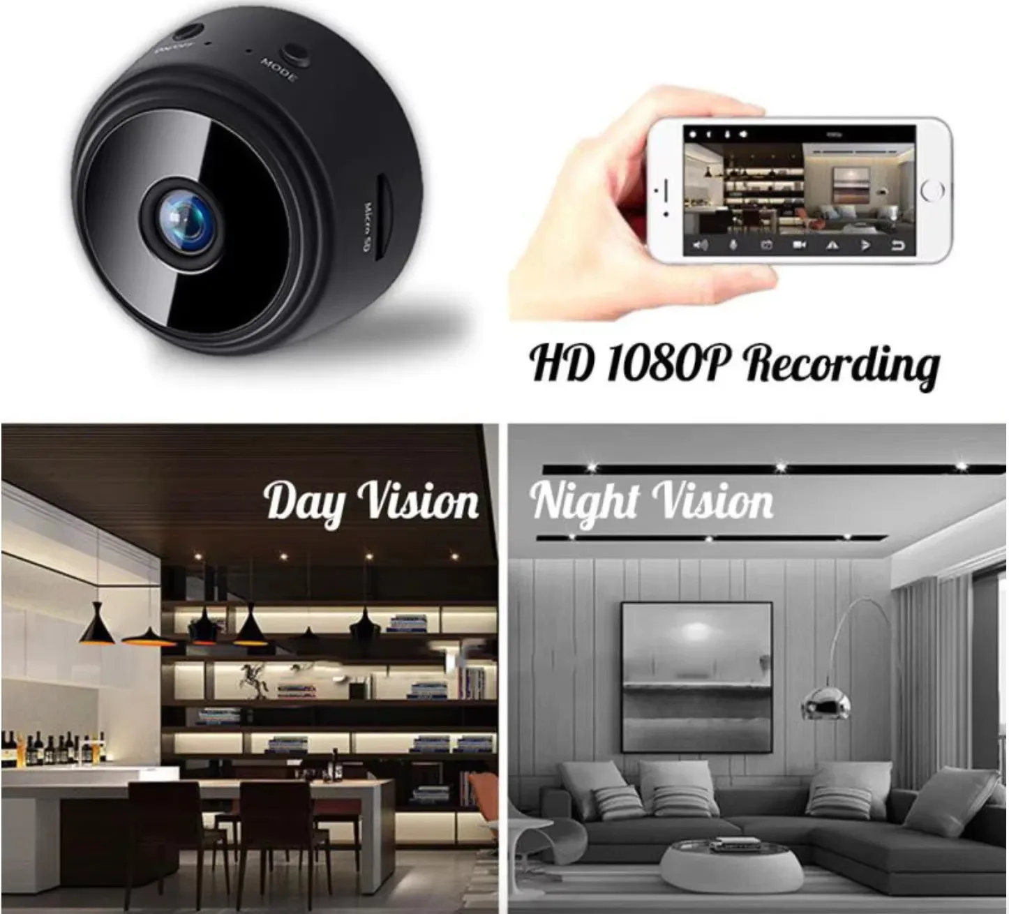 2025 New 4K A9 Mini Wifi Camera Wireless Video IR Night Vision Motion Detection Home Security Surveillance Cam Monitor