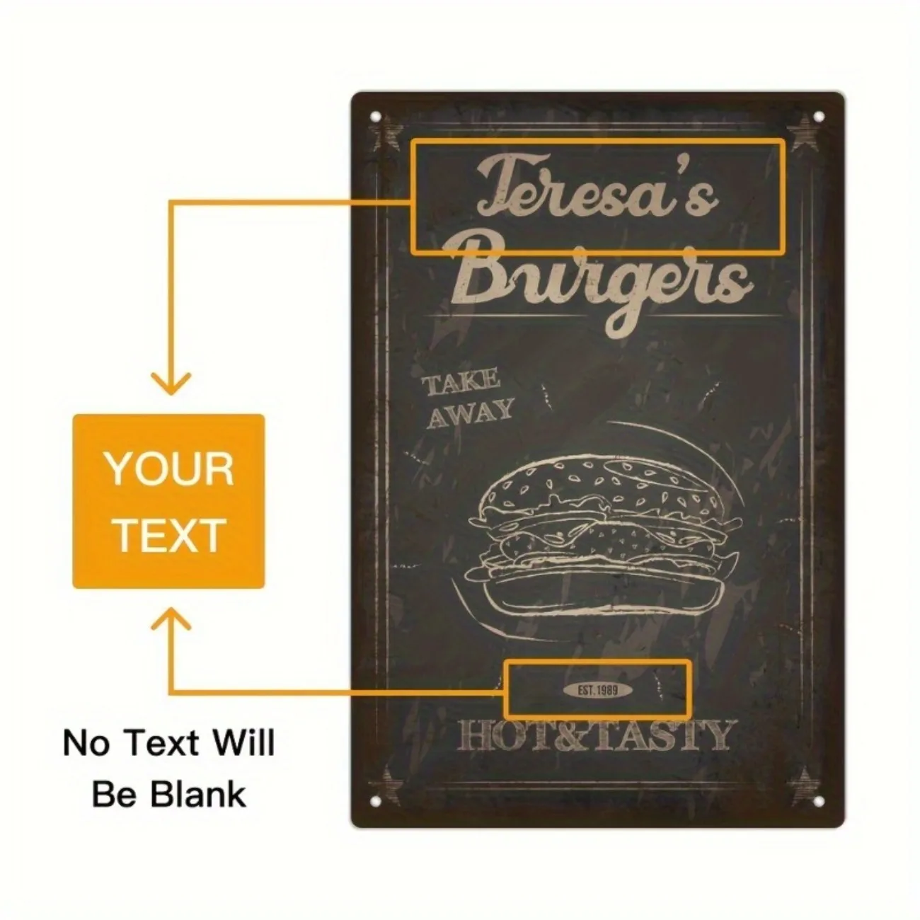Customizable Vintage-Inspired Metal Sign - 
