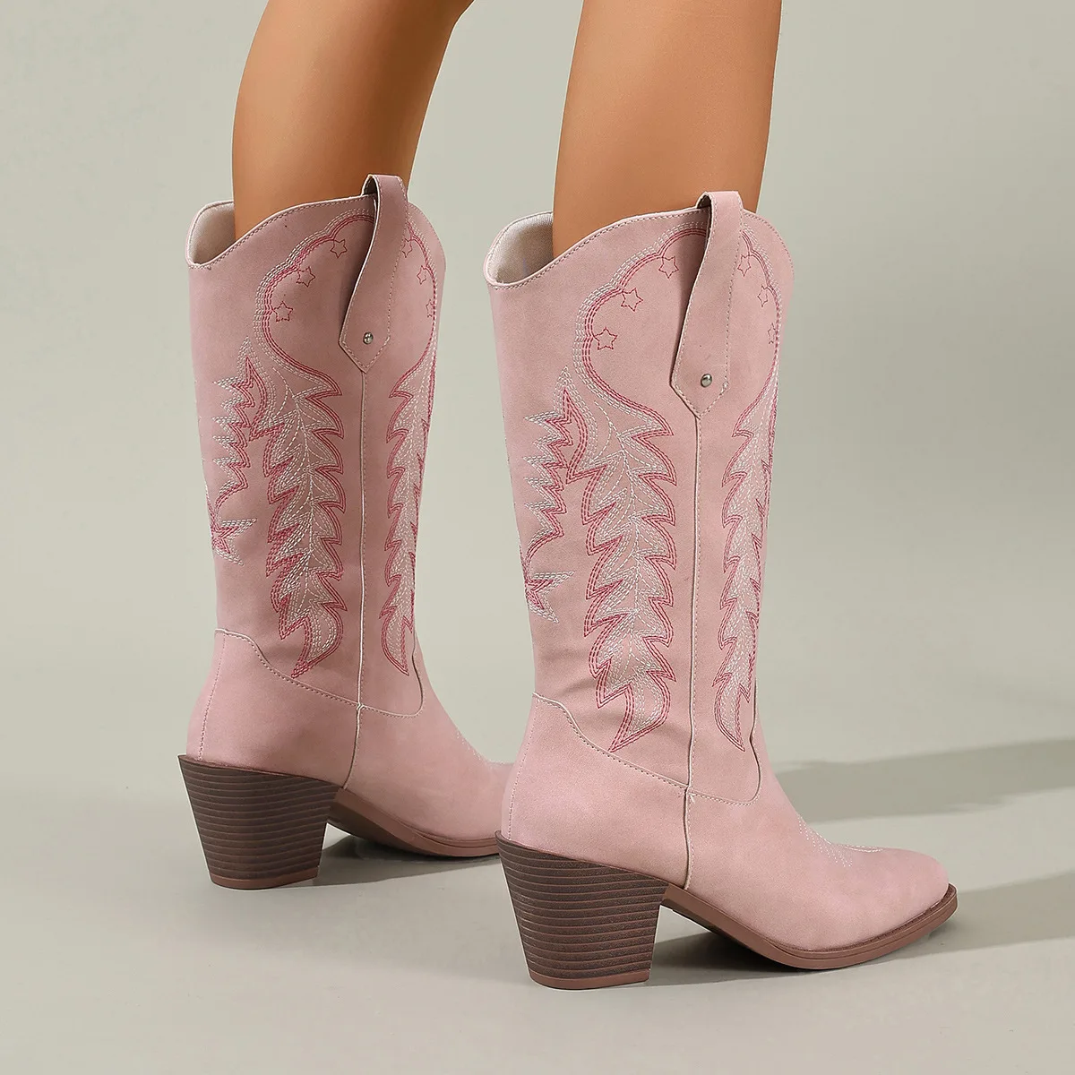 Boots Straight Thin Rider Boots High Heel High Top Thick Sole Catwalk European American Style Slip On Fashion Versatile Women