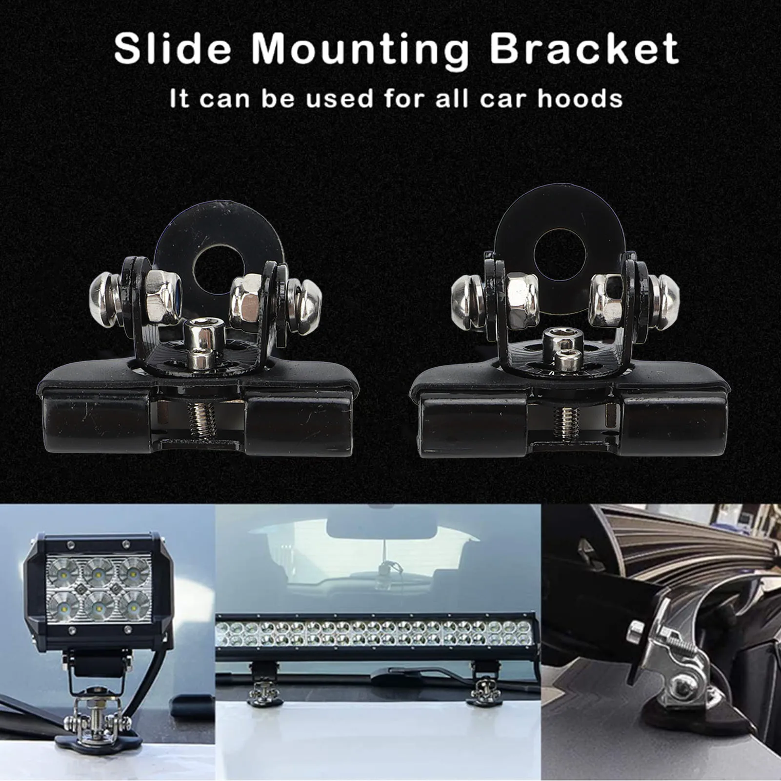 

Engine Hood LED Light Bar Mounting Bracket Work Light Mount Holder Base Universal For Cars Sedans Trucks UTVs SUVs