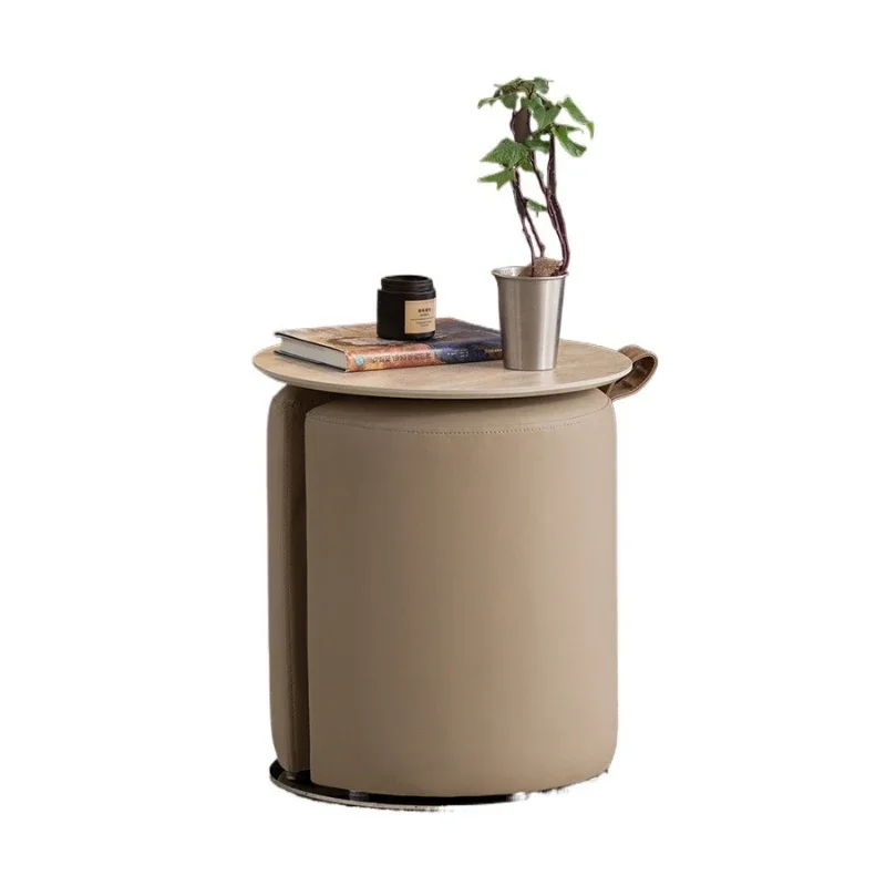 

Small apartment balcony plant coffee table stool living room sofa side dressing stool