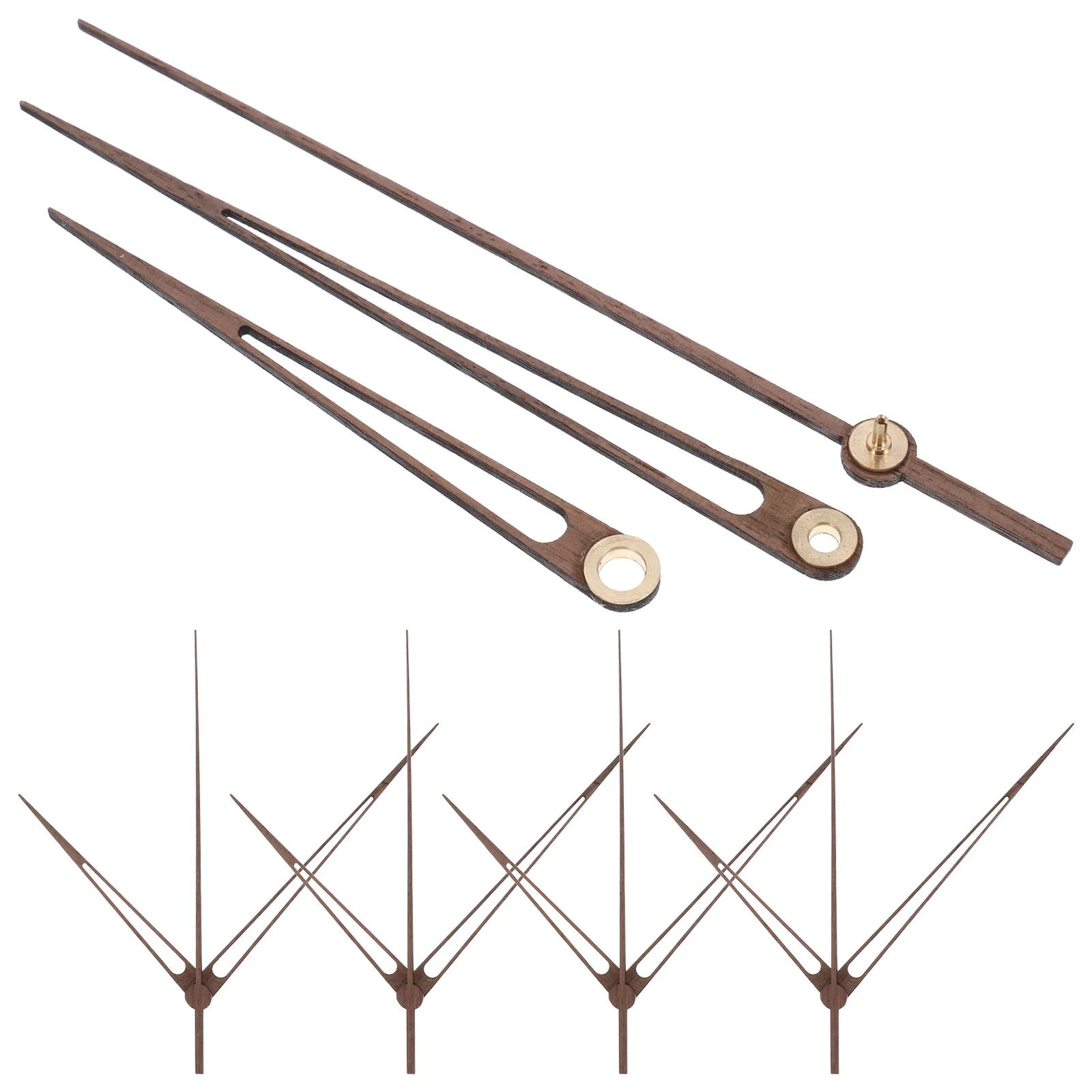 

5Sets Clock Hands Wooden DIY Kit Cross Stitch Copper Sleeve Home Office School Accurate Time Display Clock Parts Accessories