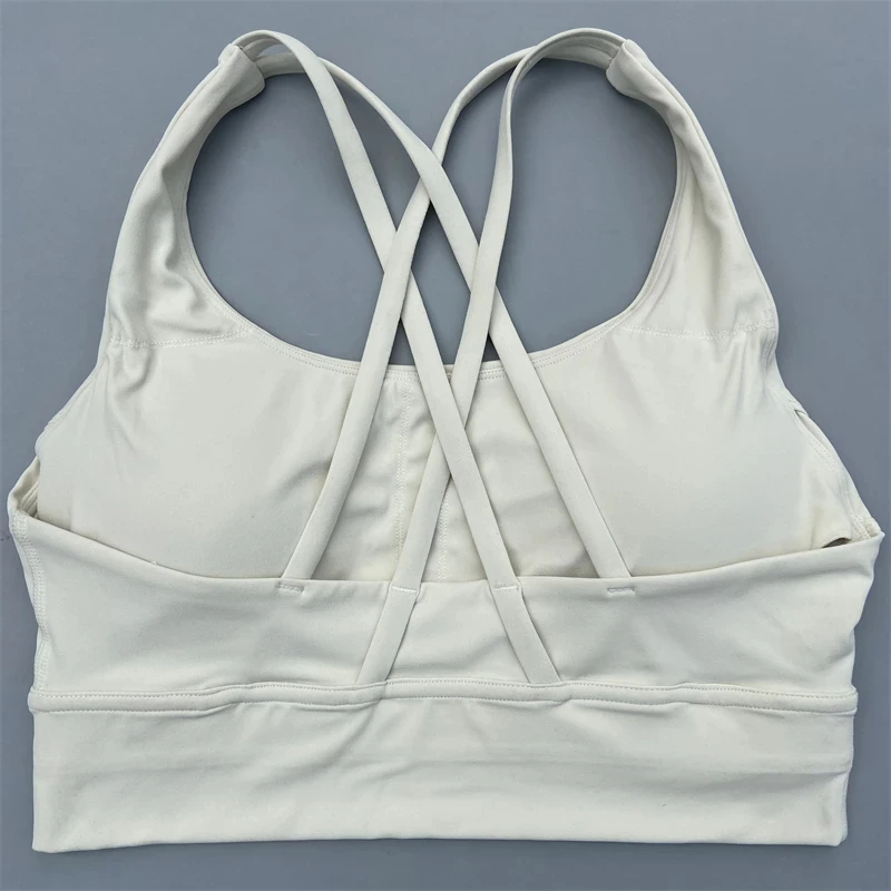 Solid Color Fitness Women Sport Bra Gym Yoga Vest Athletic Cross gym underwear Tight Tank Top Workout Train Soft With Chest Pad