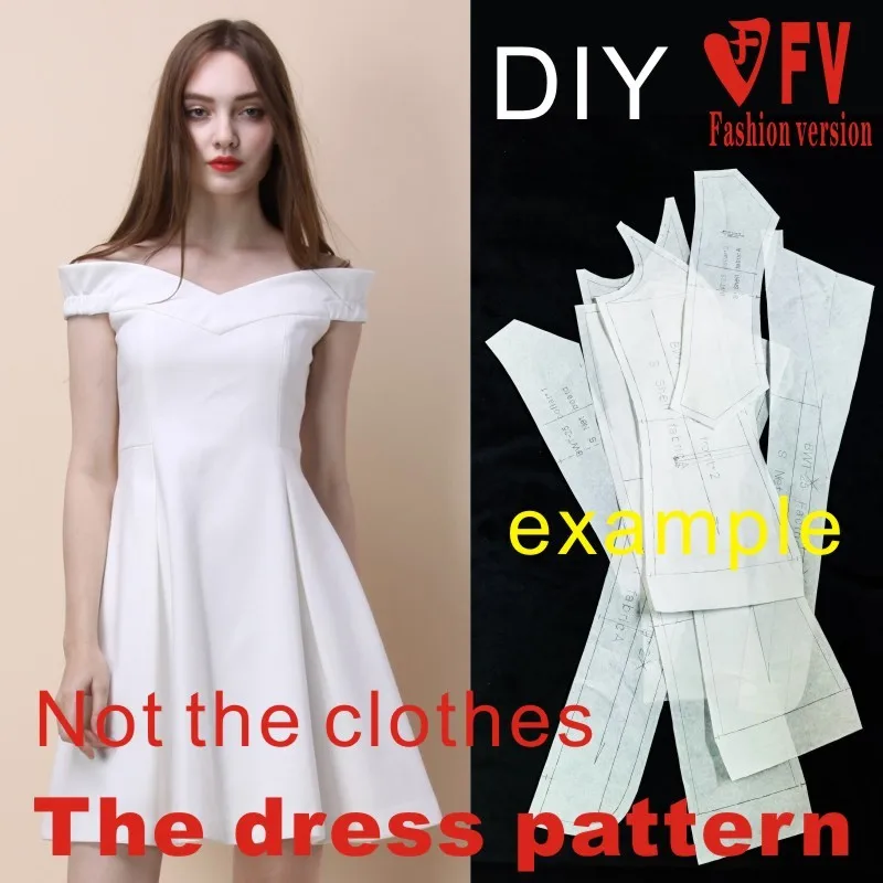 Garment pattern zipper style dress sewing design drawing women's pattern BLQ-323