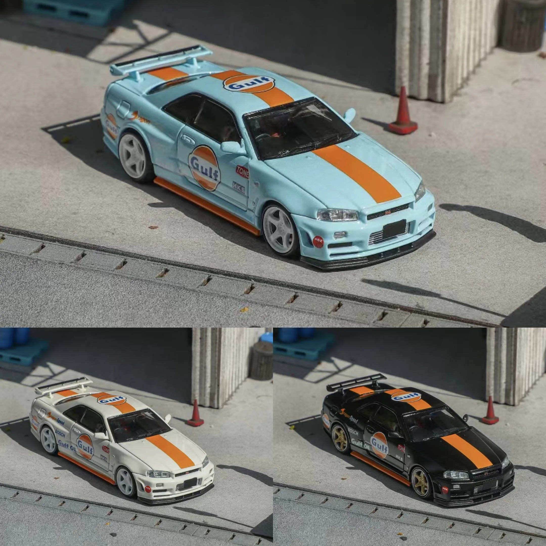 

FUJI In Stock 1:64 Skyline GTR R34 Z Tune Diecast Diorama Car Model Collection Miniature Toys