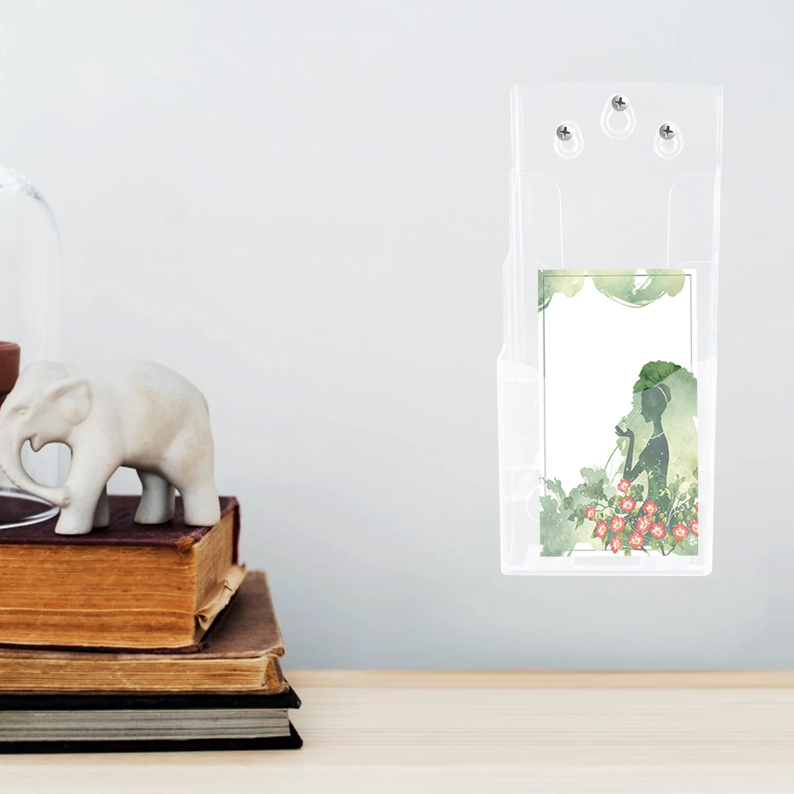 

A6 3MM 3 Tier Card Holder Display Stand for Rack Plastic Name Card Stand Holder Office Desk ganizer Small