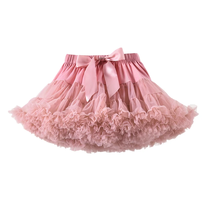 DE PEACH Baby Kids Puffy Tutu Skirts For Girls Lace Tulle Pettiskirt Skirt Children Princess Ballet Dance Party Fluffy Skirt